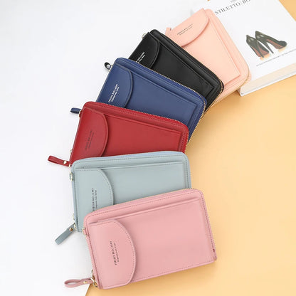 Bolso para teléfono móvil de un solo hombro con diseño oblicuo para mujer 2023, monedero largo, estuche pequeño, tarjetero de gran capacidad, carteras 