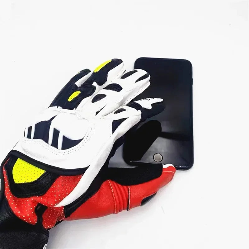 1 par de guantes de moto de dedo completo, resistentes al viento, con pantalla táctil, equipo de moto para motociclistas de cross country