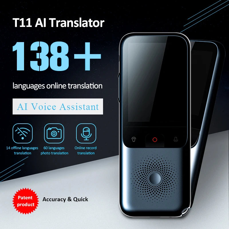 2023 New T11 Portable Audio Translator 138 Language Smart Translator Offline In Real Time Smart Voice AI Voice Photo Translator Leedoar