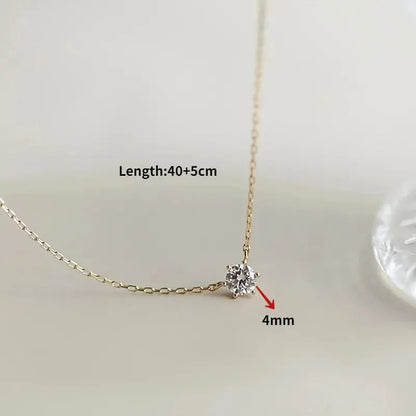 S925 Sterling Silver Necklace Set with Zircon Electroplated 14k Gold Women's Fine Style Leedoar