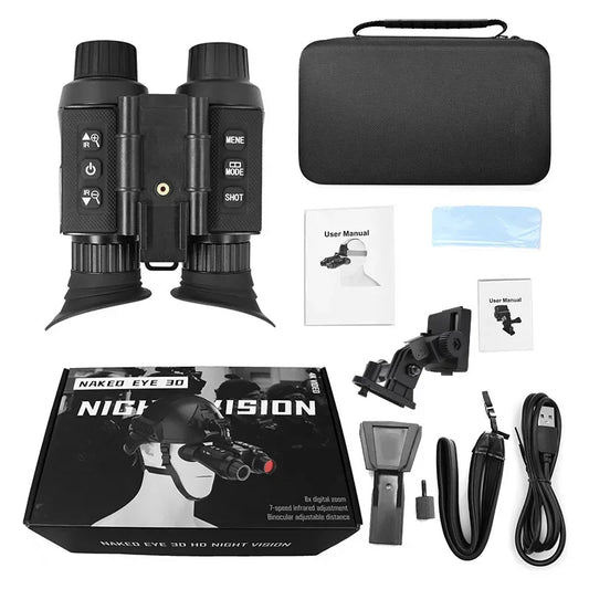 NV8300 3D Night Vision Binóculos Óculos 8X Zoom Digital 4K UHD 36MP Caça Telescópio Cabeça Montagem Infravermelho Dispositivo de Visão Noturna