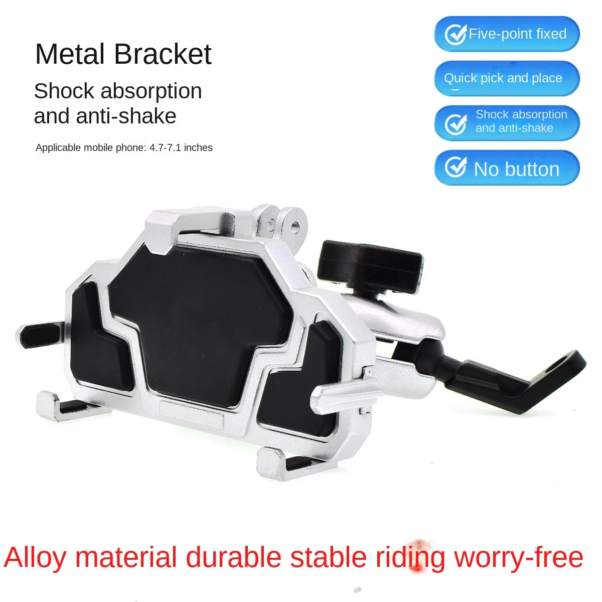 Motorcycle Riding Dedicated Mobile Phone Holder Shock-Absorbing and Shaking Resistant Aluminum Alloy Navigation  Phone Bracket Leedoar