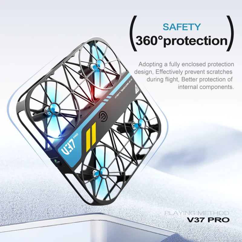 4D-V37 Mini Pocket Drone Altitude Hover Aerial Photograph 2.4G WiFi HD Image Transmission FPV RC Quadcopter Drone with 4K Camera Leedoar