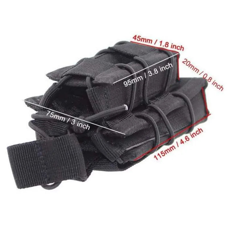 Military Molle System Magazine Bag M4 AR15 AK Universal Fast Double Deck Magazine Holster Nylon Tactical Airsoft Accessories Leedoar