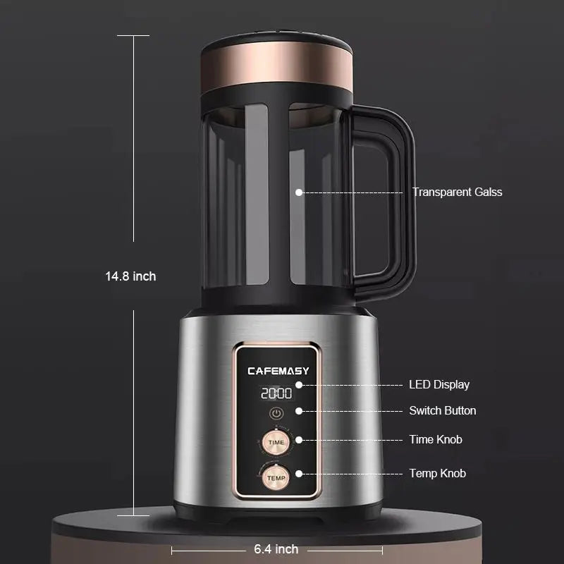 Máquina de torrar café doméstica 220V, torrador elétrico de grãos de café expresso, controle de temperatura, equipamento de torrefação de café 