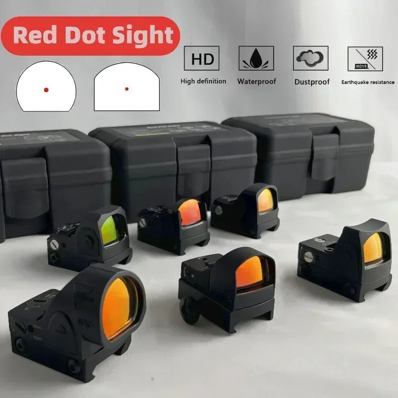 Mini RMR Red Dot Sight 2MOA Scope Fit 20-22mm Rail Airsoft Rifle and Pistols Reflex Sight Hunting Optic Scope Tactical Accessory Leedoar