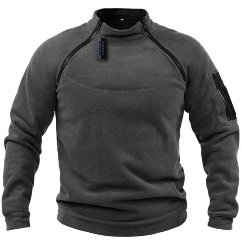 Tactical Outdoor Polar Fleece Jacket Hunting Suit Warm Zipper Pullover Men's Windproof Jacket Warm Hiking Sweater Leedoar