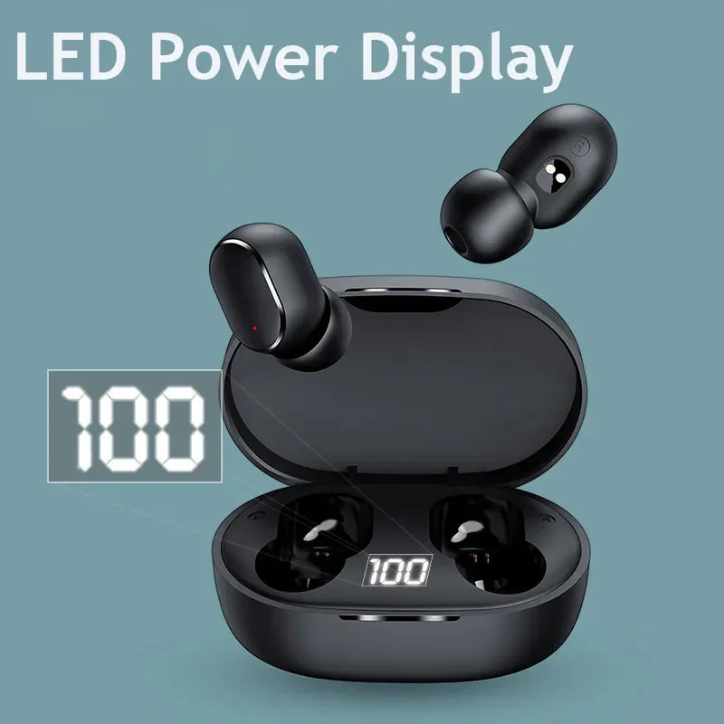 2024 TWS E6S Fone Bluetooth Earphones Wireless Headphones LED Display Noise Cancelling In-ear Earbuds Headset  With Microphone Leedoar