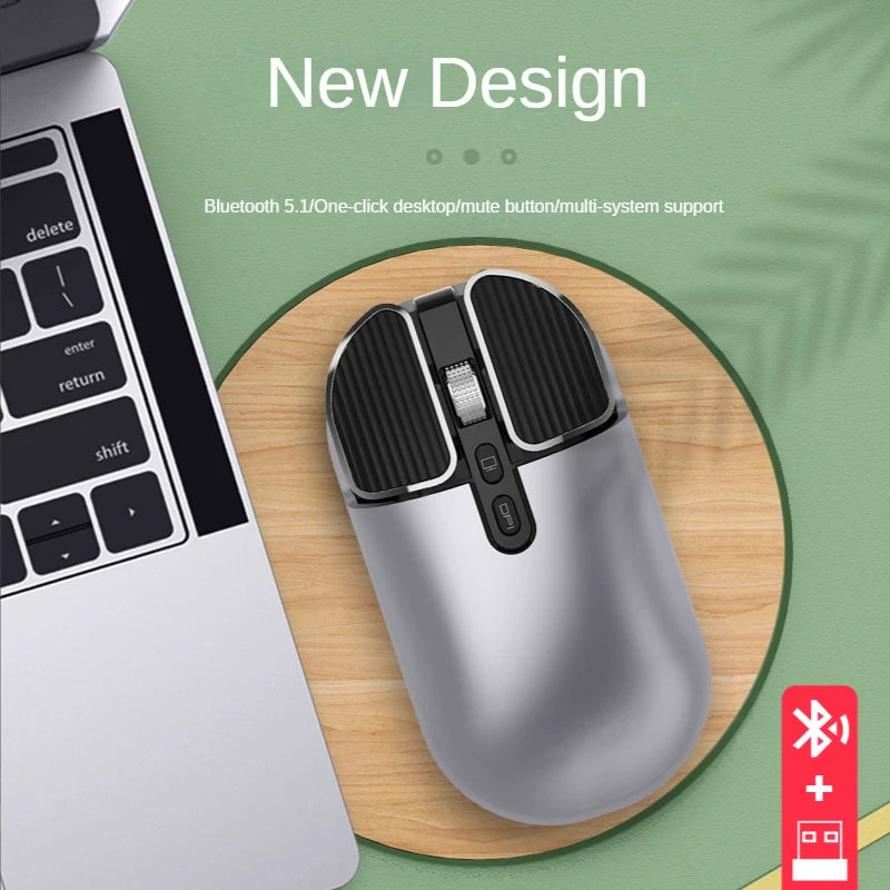 M203 2.4G Dual Model Wireless BT 5.0 Rechargeable Silent Mouse Long Standby Multi Button Mouse For Computer PC Notebook