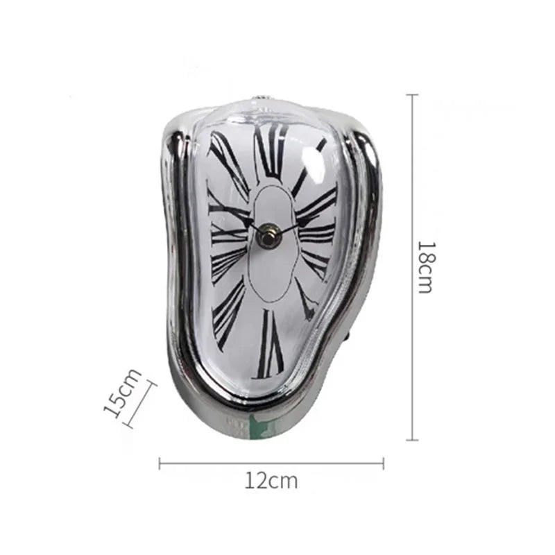 Right Angled Twisted Clock Creative Seat Style Melting Deformed Amazon Roman Digital Decoration Home Office Desk Wall Watch Gift Leedoar