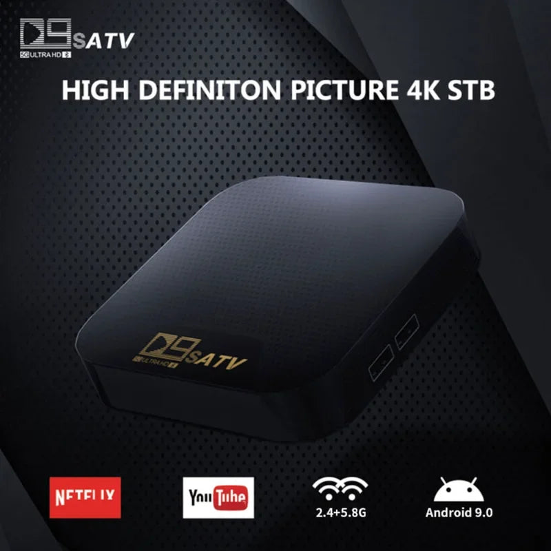 Decodificador D9S ATV Box 4K ARM A53 2,4 G 5 G Dual WIFI Android 11 TV Box S905 8 GB 16 GB con control remoto por voz, novedad de 2024 