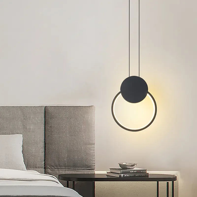 Bedroom Bedside Chandelier Minimalist Long Line Ambient Light Creative Single Head Minimalist Full Spectrum Small Chandelier Leedoar