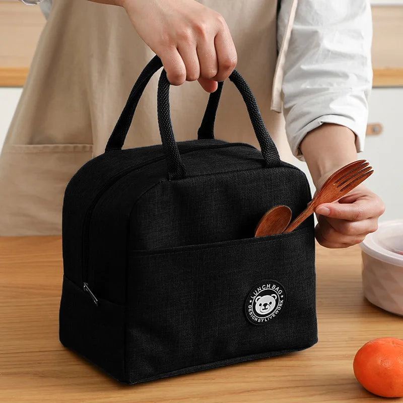 Bolsa de almoço de alumínio com isolamento unissex, bolsa de viagem portátil para almoço, bolsa de almoço simples e espessada, bolsa de lancheira da moda