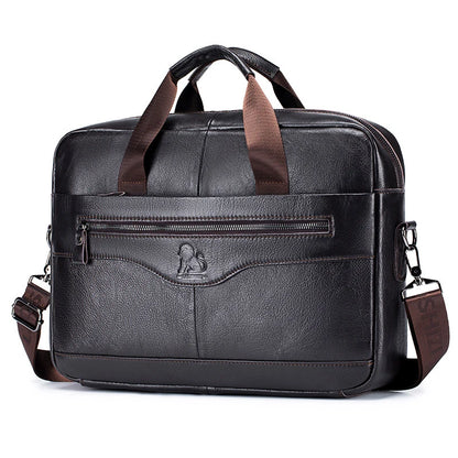 Couro de vaca masculino couro genuíno 14 polegadas computador negócios casual grande capacidade bolsa crossbody ombro escritório bolsa pasta 