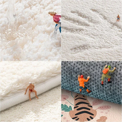 Fluffy Soft Bedside Rugs Nordic Flowers Carpet for Kids Room Bedroom Bathroom Living Room Non-Slip Home Decor Long Floor Mat Leedoar