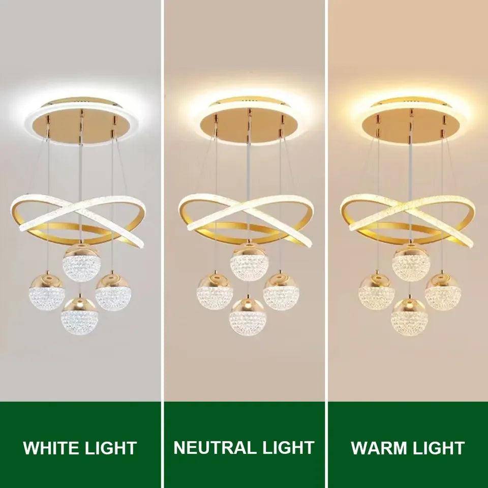 LED Lamp Dining Room Living Ring Dimmable Bedroom Kitchen Interior Linea Ceiling Round Modern Led Ring Chandelier Pendant Light Leedoar