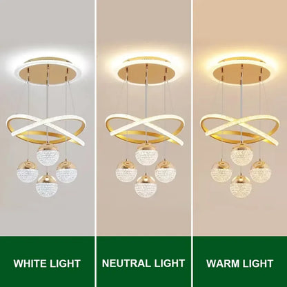 LED Lamp Dining Room Living Ring Dimmable Bedroom Kitchen Interior Linea Ceiling Round Modern Led Ring Chandelier Pendant Light Leedoar