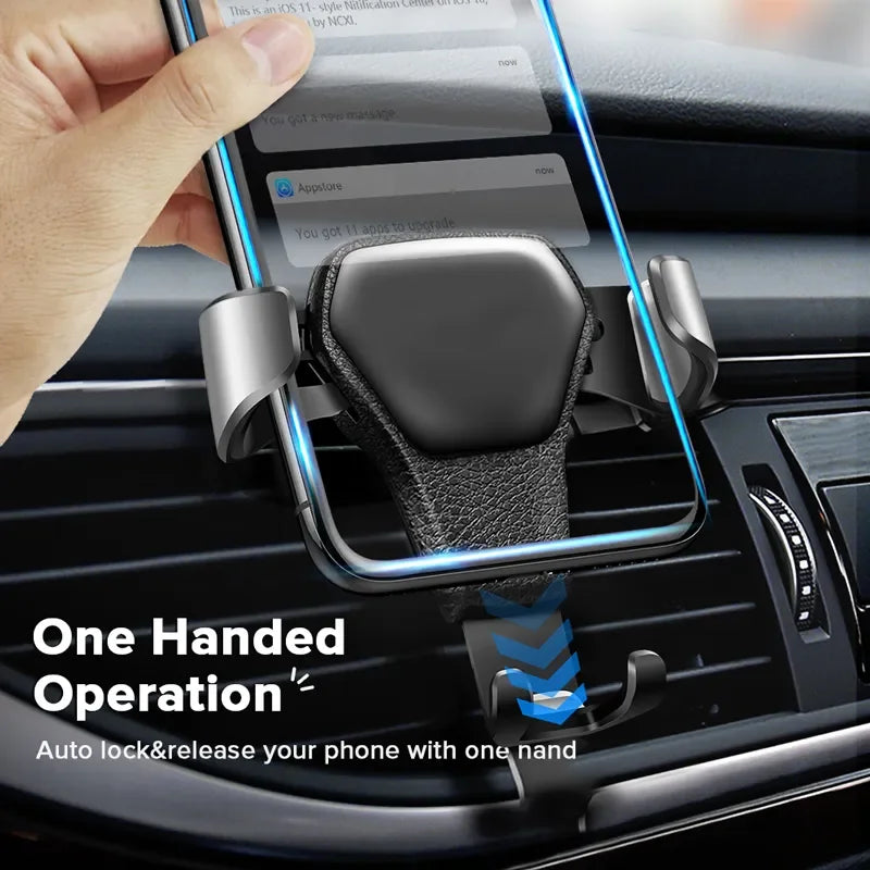 Car Mobile Phone Holder For Phone In Car Air Vent Mount Stand Cell Phone Holder Universal Gravity Smartphone Support Leedoar