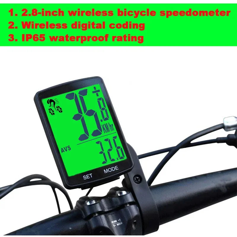 Bicycle Computer Wireless Multifunction Speedometer Waterproof Belt Temperature Long Bright Night Light Anti-dry Worry Leedoar