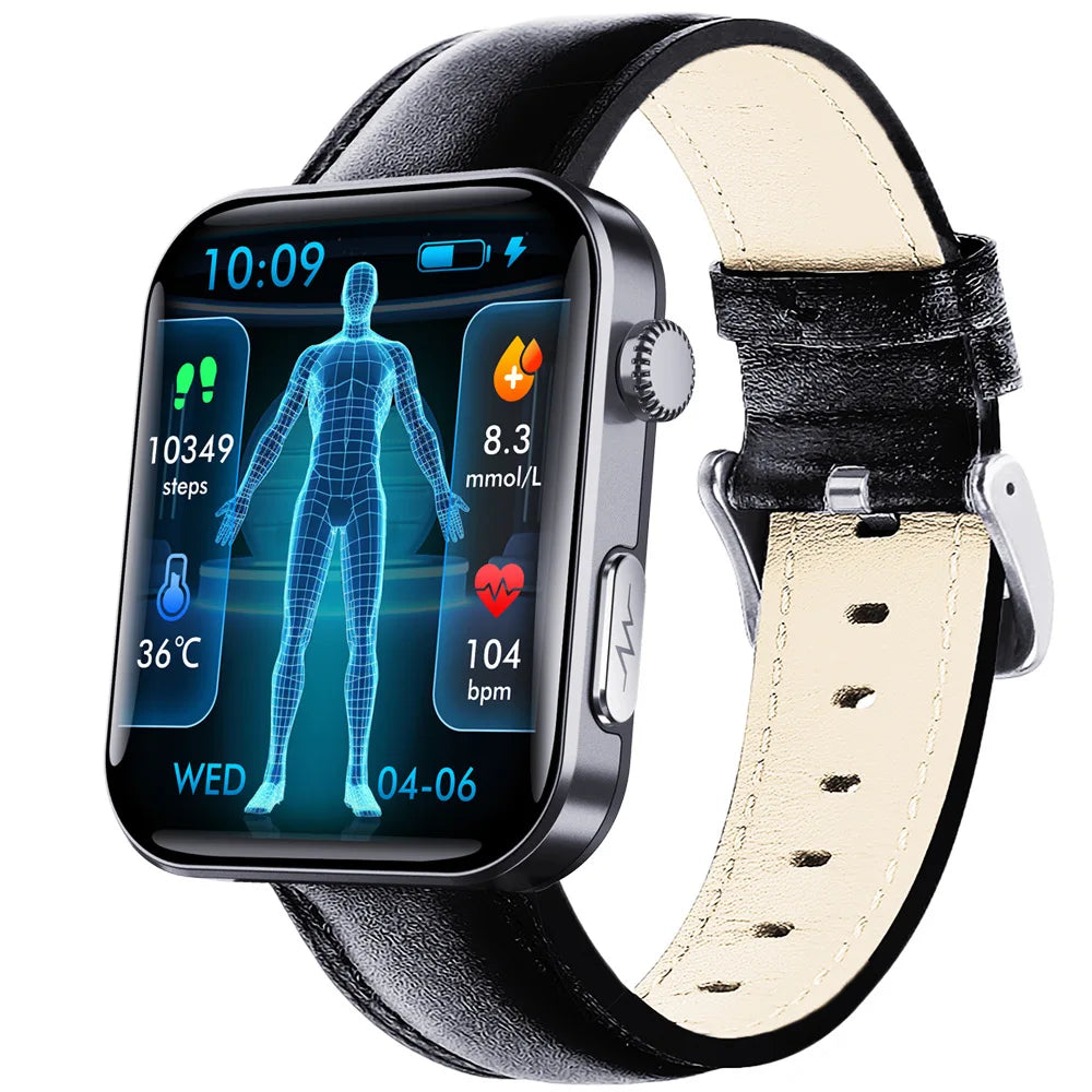 F300 Smart Watch ECG Monitoring SOS Fall Alarm Blood Sugar Blood Pressure Watch HRV Report HD Screen Bluetooth Calls Smartwatch Leedoar