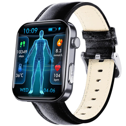 F300 Smart Watch ECG Monitoring SOS Fall Alarm Blood Sugar Blood Pressure Watch HRV Report HD Screen Bluetooth Calls Smartwatch Leedoar