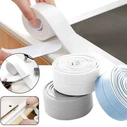 3.2M PVC Waterproof Self-adhesive Wall Sticker Sink Stove Crack Strip Kitchen Bathroom Corner New Sealant Strip Adhesive Tape Leedoar