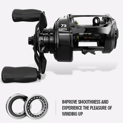 Baitcasting Reel 10KG Max Drag 18+1BB 7.2:1High Speed Jig Wheel Metal Line Cup Sea Jig Wheel For Catfish Bass Carp Leedoar