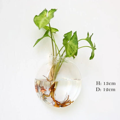 Fashion Wall Hanging Glass Flower Vase Terrarium Wall Fish Tank Aquarium Container Flower Planter Pots Home Garden Decoration Leedoar