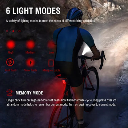 2022 New Aluminum Alloy Led Bicycle Light Ipx6 Waterproof Outdoor Riding Light Mountain Bike Bicycle Headlight Tail Light Leedoar