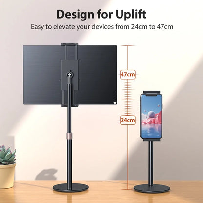 17.3-inch Rotatable Portable Monitor Stand With Adjustable Height Tablet Mobile Phone Free Standing Slim Desktop Stand Leedoar