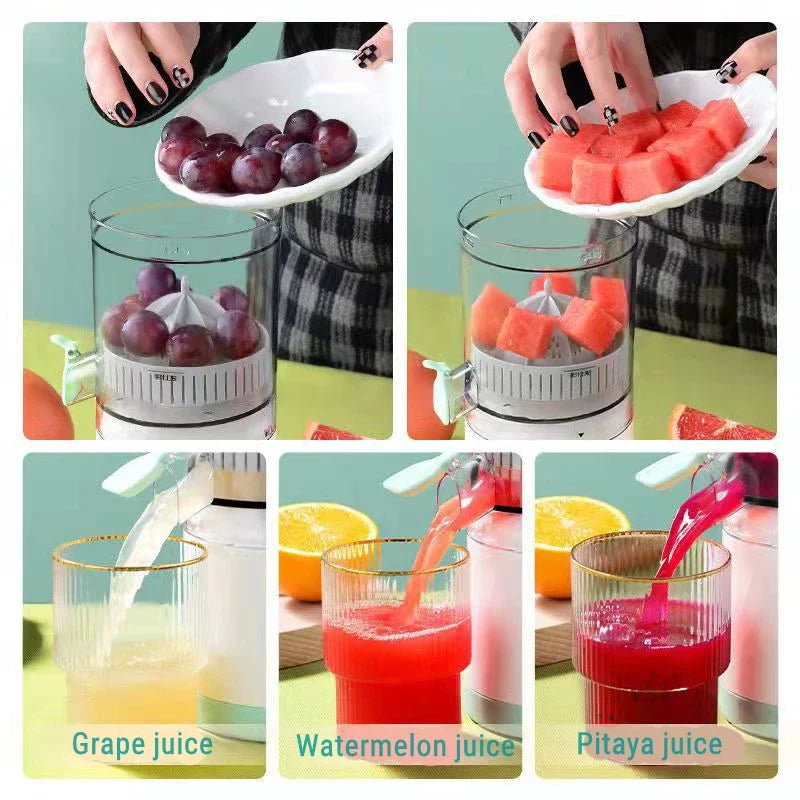 Portable Electric Juicer Mini Electric Juicer Mixer USB Rechargeable 2-Way Spiral Cup Multifunctional Fruit Juicer Kitchen Tools Leedoar