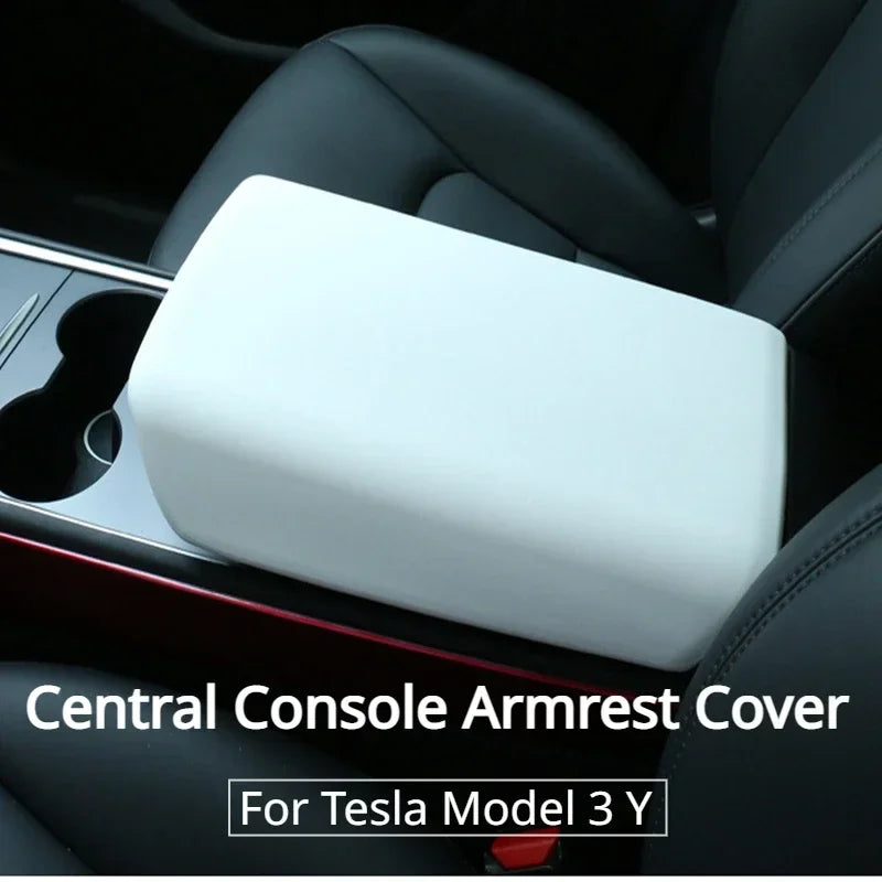 Armrest Cover for Tesla Model 3 Y Arm Rest Box Center Console Protective TPE Snap-in Installation Modely Interior Accessories Leedoar