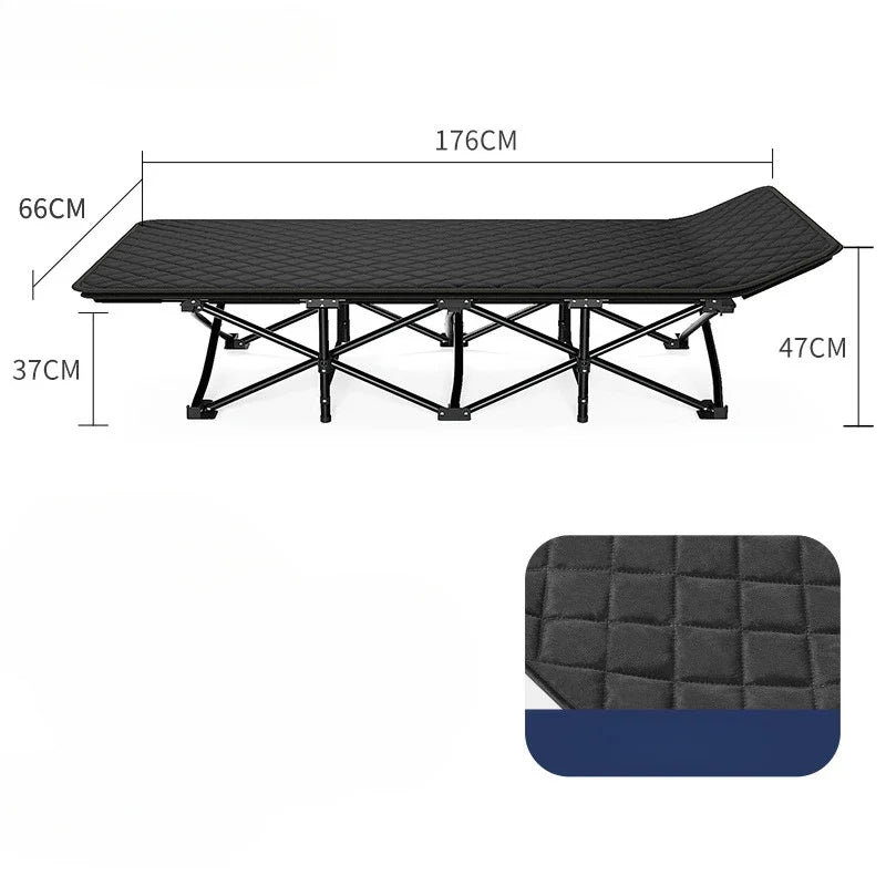 Cama plegable para almuerzo, siesta individual, simple, portátil, multifuncional, para campamento, viajes, cama reclinable, para el hogar, la oficina, camas de enfermería 