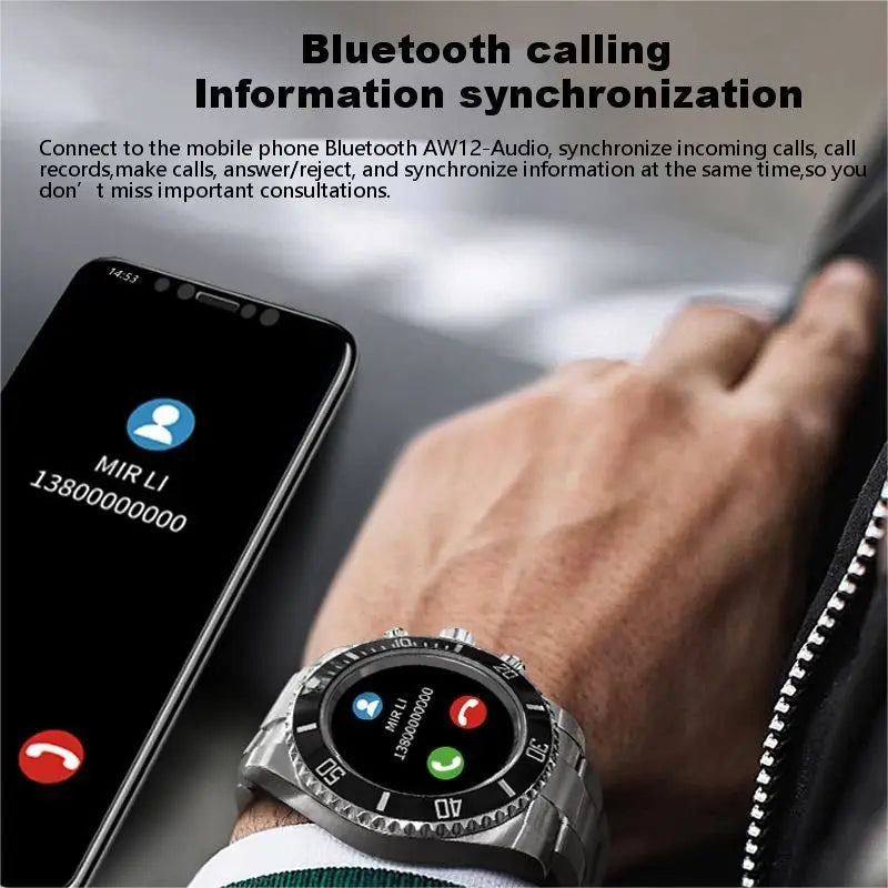 AW12 Smart Watch Men Bluetooth Call Message Display Custom Dial Heart Rate Blood Pressure Sports LED Noctilucent Smartwatch AW13 Leedoar