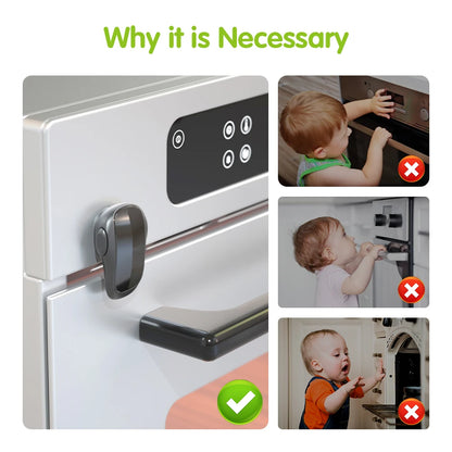 SAFELON 1 Pack Baby Safety Oven Door Lock,  Double Button Oven Lock for Kitchen Safety Leedoar