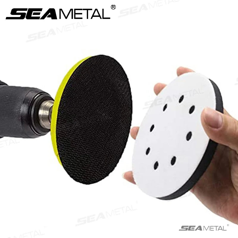 SEAMETAL 2pcs Interface Pad 5 Inch 8 Holes Hook and Loop Soft Sponge Cushion Buffer Pads for Sanding Disc 125mm Sander Pads Leedoar