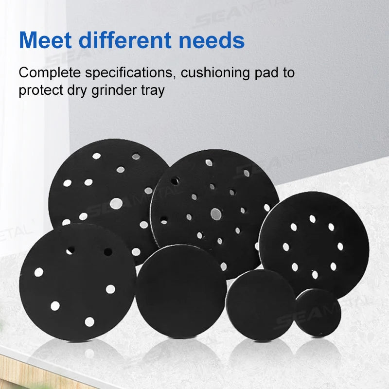 SEAMETAL 2pcs Interface Pad 5 Inch 8 Holes Hook and Loop Soft Sponge Cushion Buffer Pads for Sanding Disc 125mm Sander Pads Leedoar