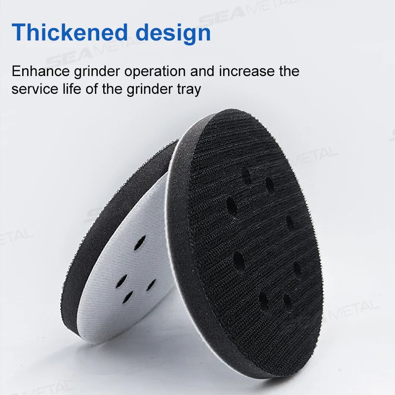 SEAMETAL 2pcs Interface Pad 5 Inch 8 Holes Hook and Loop Soft Sponge Cushion Buffer Pads for Sanding Disc 125mm Sander Pads Leedoar