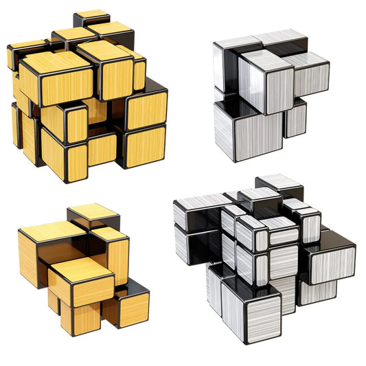 SENGSO Espelho Cubo Mágico 2x2 3x3 Dourado Prata Cubo Mágico Profissão Quebra-cabeça Brinquedos Infantis de Alta Qualidade 