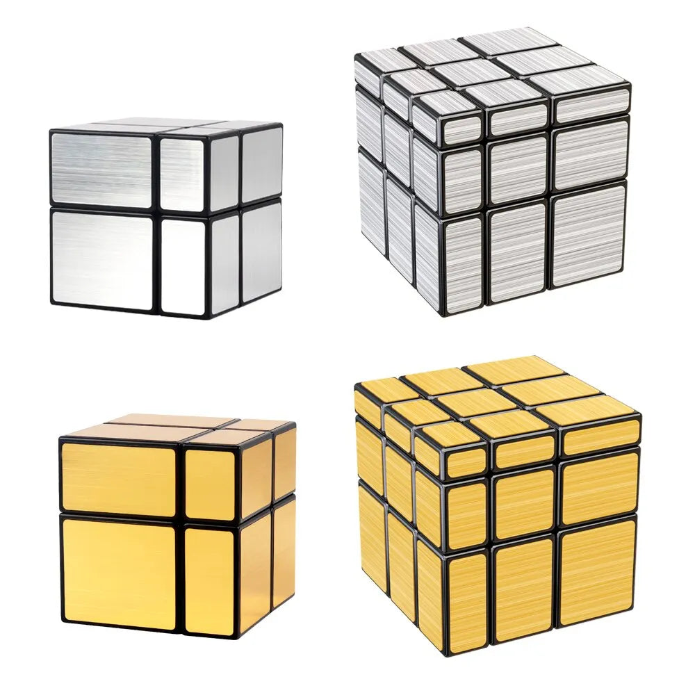 SENGSO Espelho Cubo Mágico 2x2 3x3 Dourado Prata Cubo Mágico Profissão Quebra-cabeça Brinquedos Infantis de Alta Qualidade 