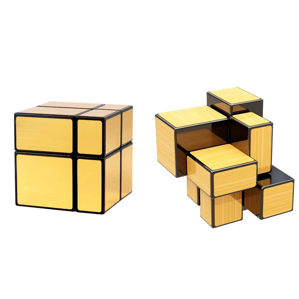 SENGSO Espelho Cubo Mágico 2x2 3x3 Dourado Prata Cubo Mágico Profissão Quebra-cabeça Brinquedos Infantis de Alta Qualidade 