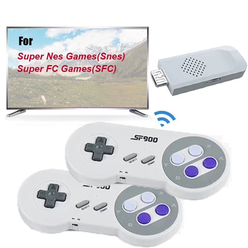 SF900 Consola for Super Nintendo 16 Bit Game Stick 4700 Retro Games HD Video Game Consoles for NES SNES Wireless Controller