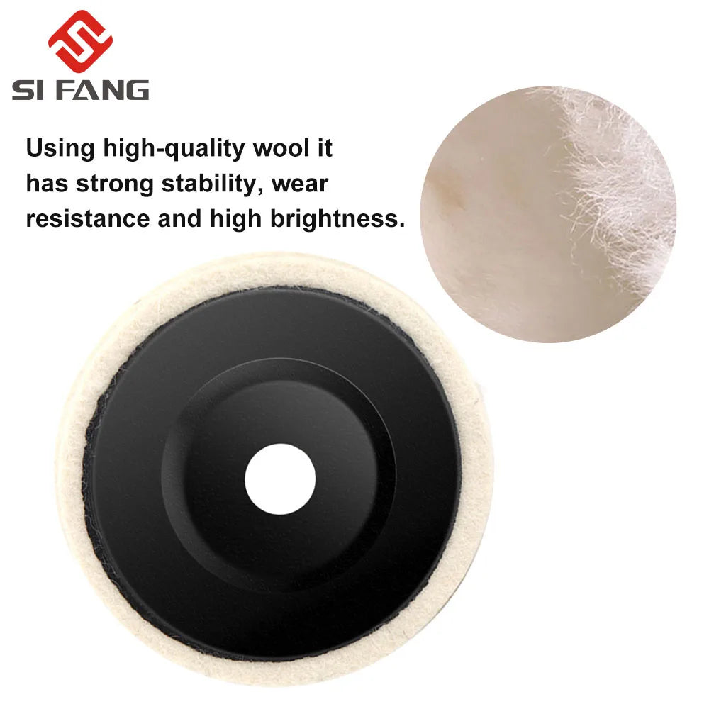 SIFANG 50mm/75mm Wool Polishing Wheel Polishing Pads Angle Grinder Wheel Felt Polishing Disc for Metal Marble Glass Ceramic 1PC Leedoar