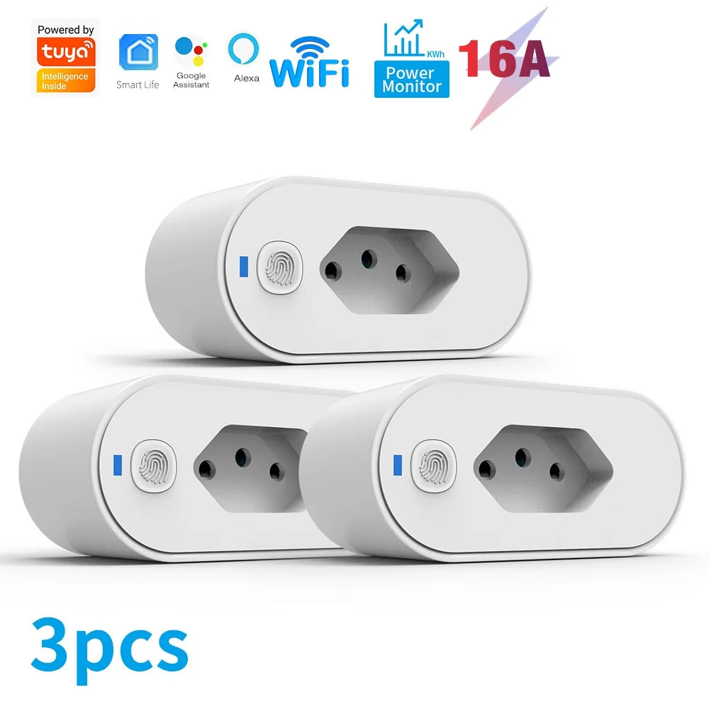 Sixwgh tuya wifi soquete adaptador de soquete inteligente 16a suporte vida inteligente controle app alexa google casa controle vioce 