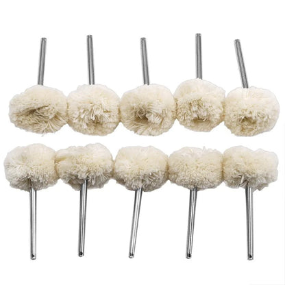 STONEGO 10PCS Wool Wheel Polishing Head with 3mm Shank for Buffing Polishing Jewelry Metals Rotary Tool Accessories Leedoar