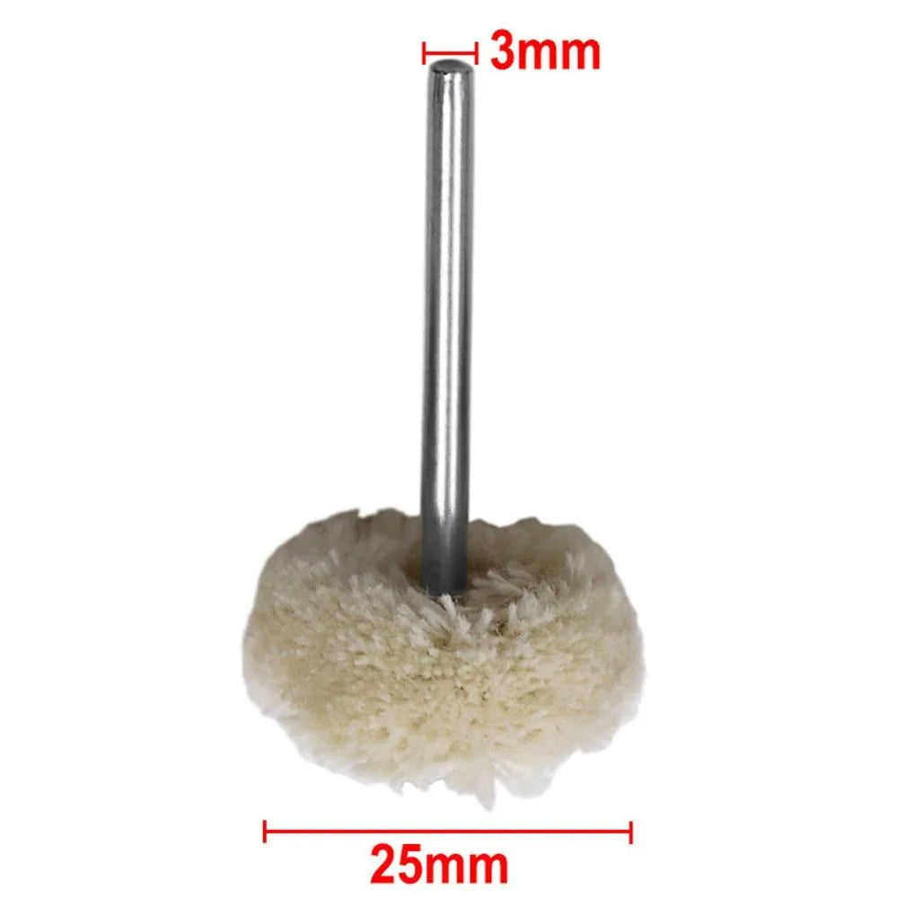 STONEGO 10PCS Wool Wheel Polishing Head with 3mm Shank for Buffing Polishing Jewelry Metals Rotary Tool Accessories Leedoar