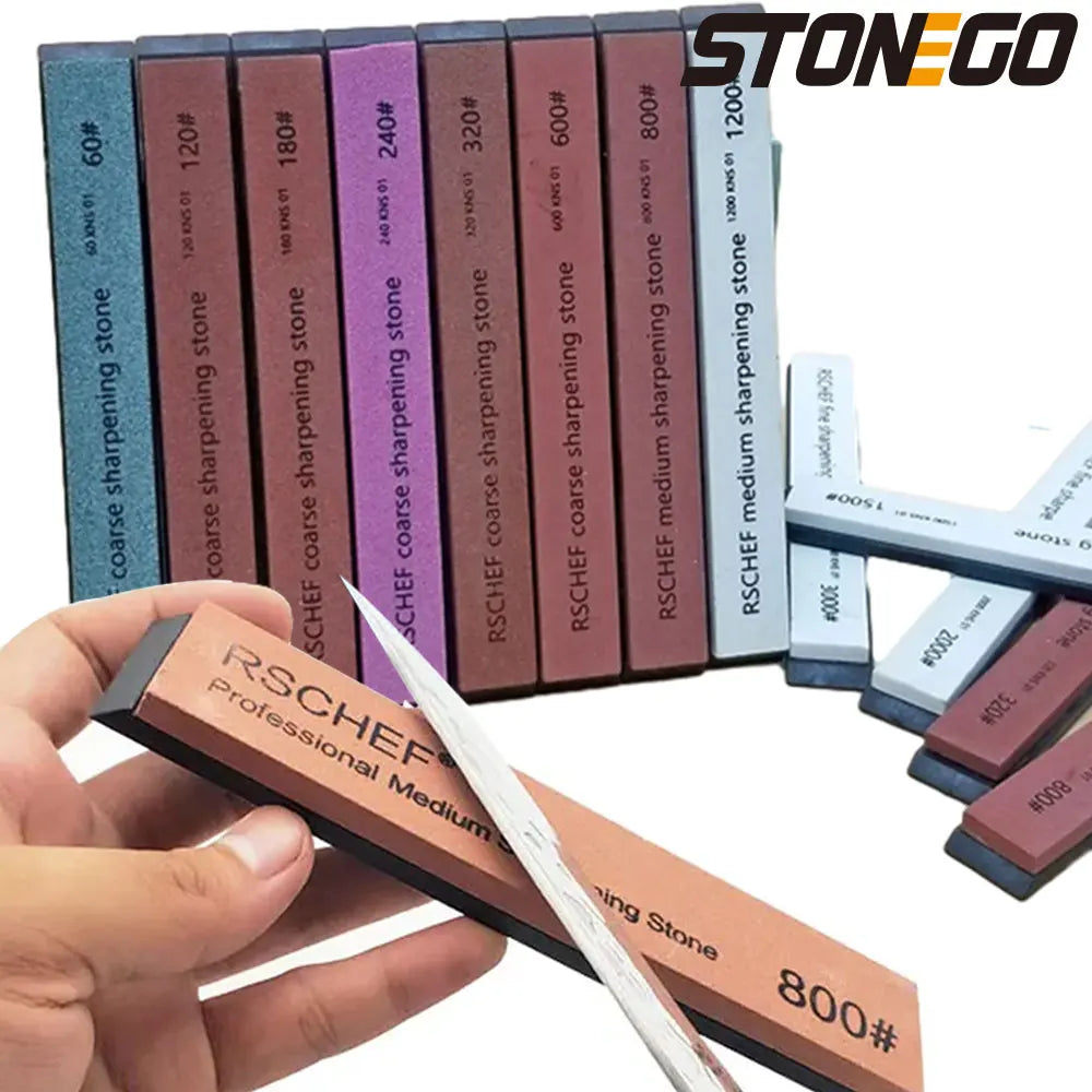 STONEGO Knife Sharpener Sharpening Professional Stone Fixed Grinding Stone Whetstone Water For Kitchen Tool Leedoar