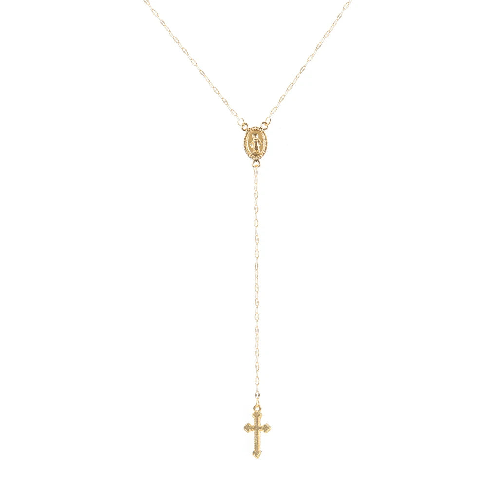 SUMENG 2024 New Fashion Vintage Christian Cross Bohemia Religious Rosary Pendant Necklace For Women Charm Jewelry Gifts Leedoar
