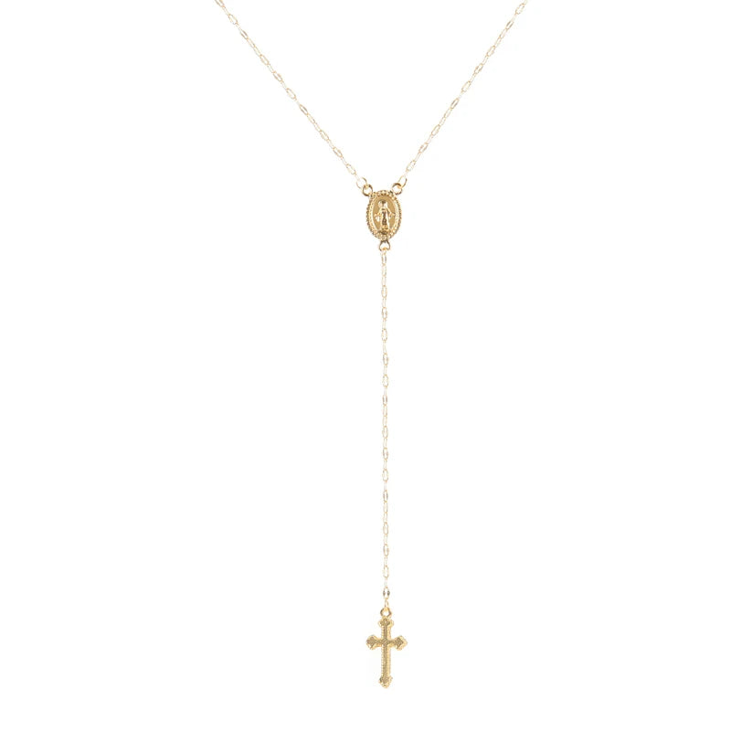 SUMENG 2024 New Fashion Vintage Christian Cross Bohemia Religious Rosary Pendant Necklace For Women Charm Jewelry Gifts Leedoar