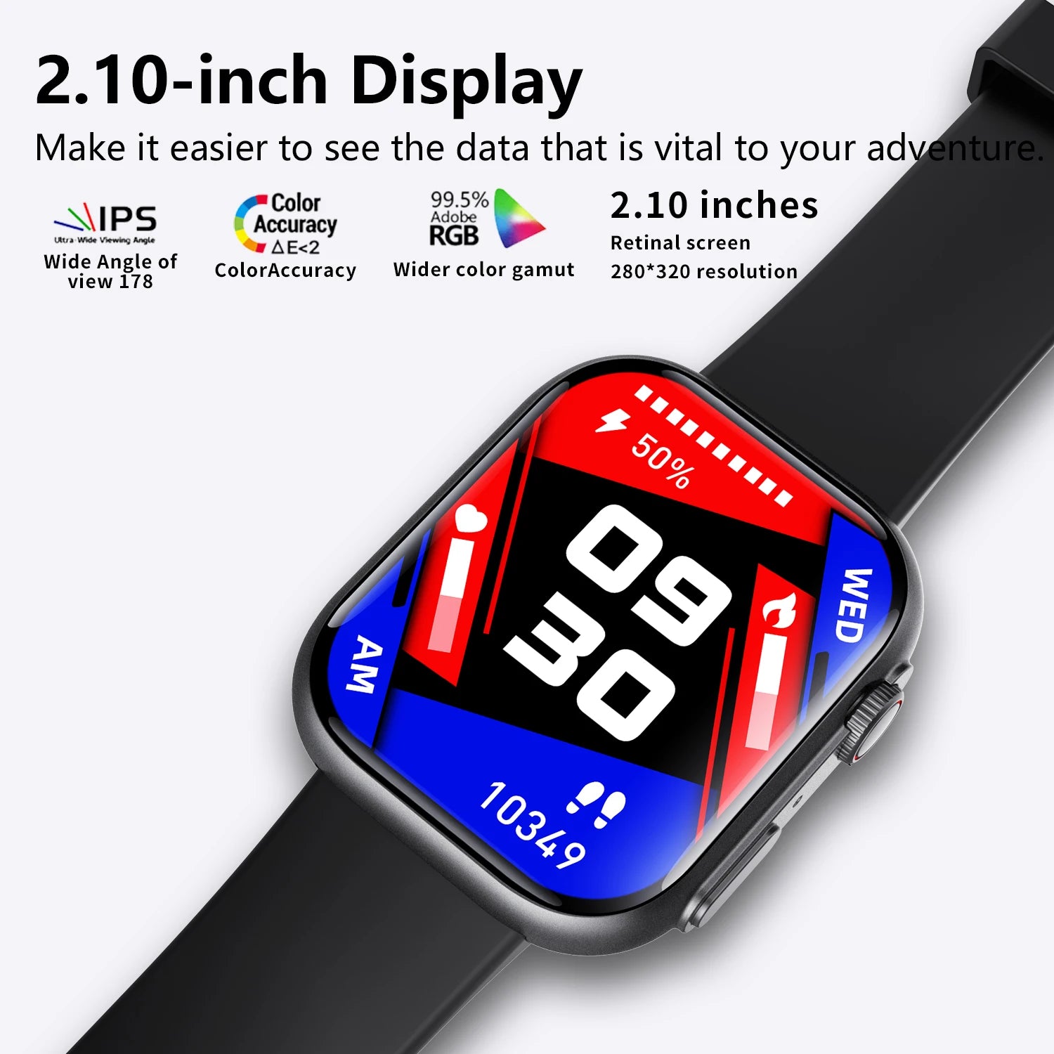 F59 Sports Smartwatch 2.1 Inch 3D HD Screen Bluetooth Calls Health Bracelet SOS Fall Alarm Non-invasive Blood Glucose Smartwatch Leedoar